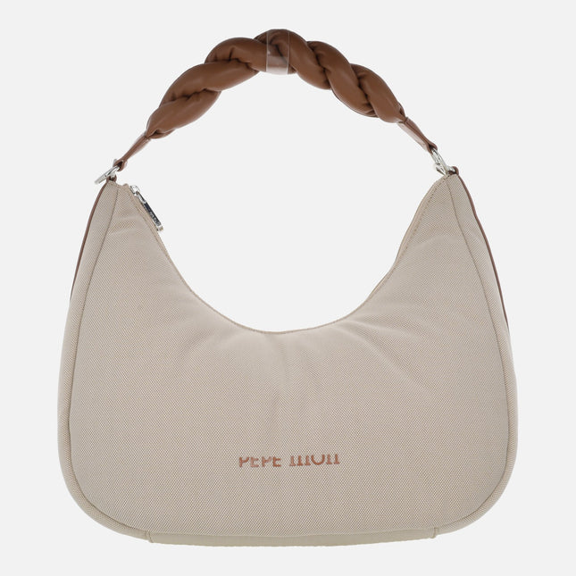 Bolsos para hombro en tejido con asa trenzada y bandolera