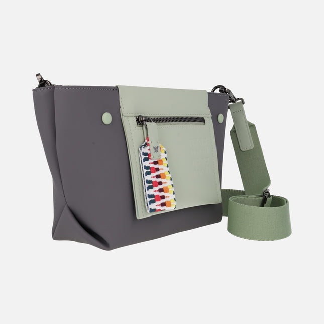 Bolsos bandolera Pepe moll en combinado gris - menta