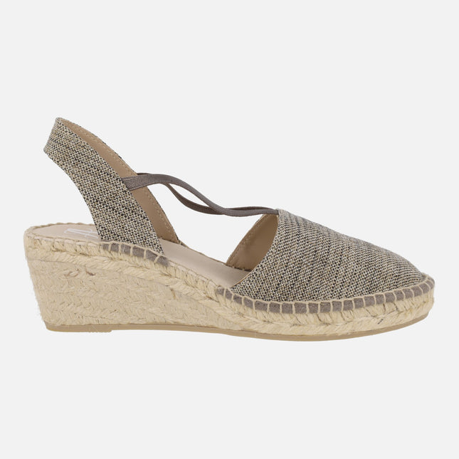 Zapatillas de esparto en tejido con elásticos laterales
