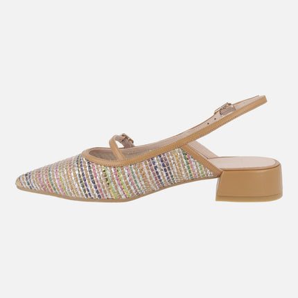 Amisanti-X Raffia Effect fabric ballerinas