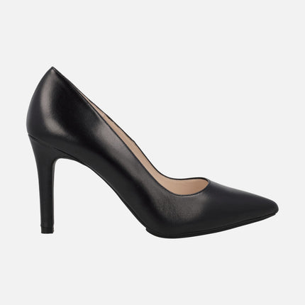 Black leather high heeled pumps Rachel - TP