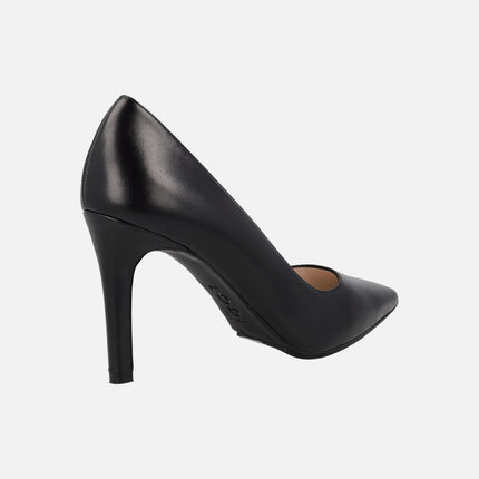 Black leather high heeled pumps Rachel - TP