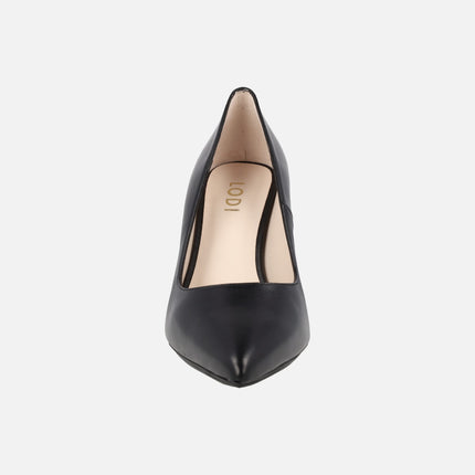 Black leather high heeled pumps Rachel - TP