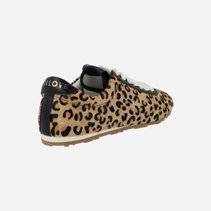 Animal print leather sneakers in leopard SO5508-P