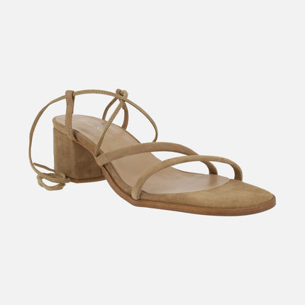 Sandalias de tacón Grecia con cintas para atar