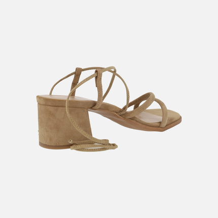 Sandalias de tacón Grecia con cintas para atar