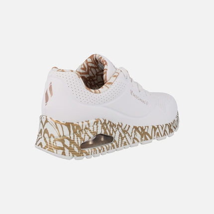 Zapatillas deportivas blancas con corazones dorados Uno Loving Love x JGoldcrown