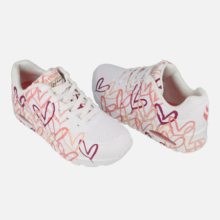 Zapatillas deportivas con corazones Skechers x JGoldcrown Uno - Spread the Love