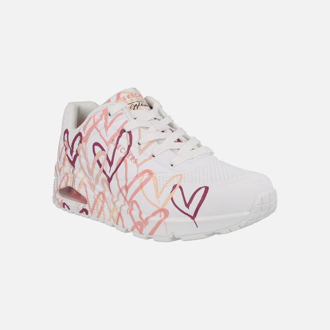 Zapatillas deportivas con corazones Skechers x JGoldcrown Uno - Spread the Love