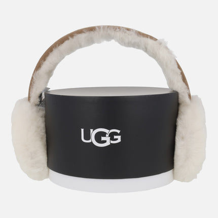 Orejeras UGG Embroidery earmuff en piel de oveja con logo bordado