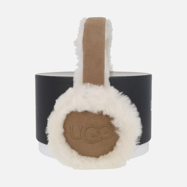 Orejeras UGG Embroidery earmuff en piel de oveja con logo bordado