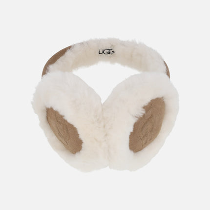 Orejeras UGG Embroidery earmuff en piel de oveja con logo bordado