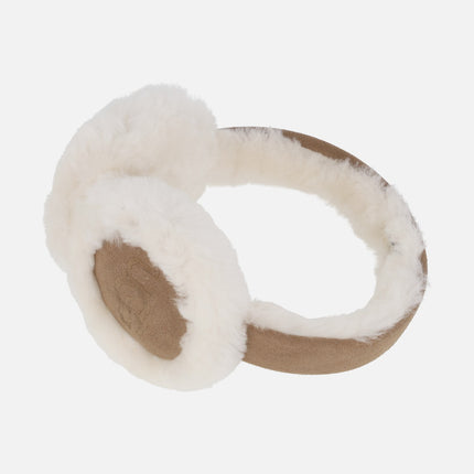 Orejeras UGG Embroidery earmuff en piel de oveja con logo bordado