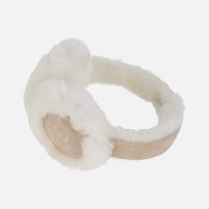 Orejeras UGG Embroidery earmuff en piel de oveja con logo bordado
