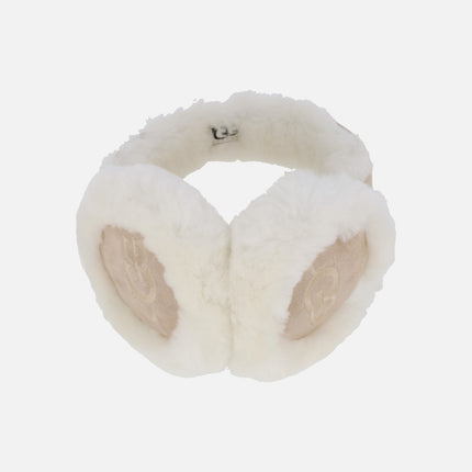 Orejeras UGG Embroidery earmuff en piel de oveja con logo bordado