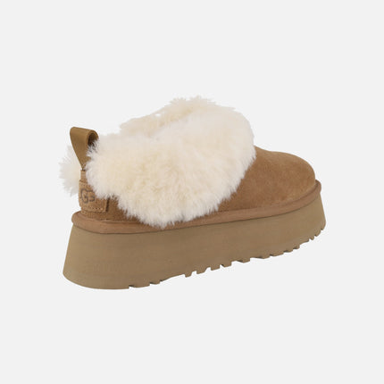 Ugg Tazzelle chesnut con vuelta de pelo y plataforma