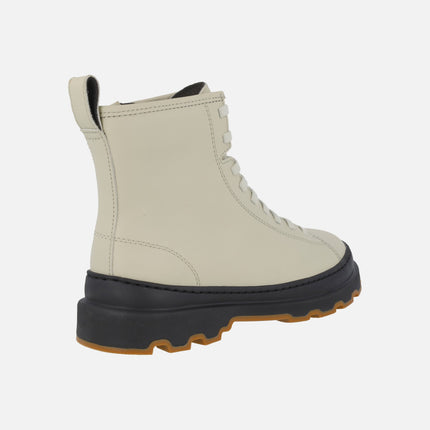 Botas de piel Brutus con cordones y cremallera