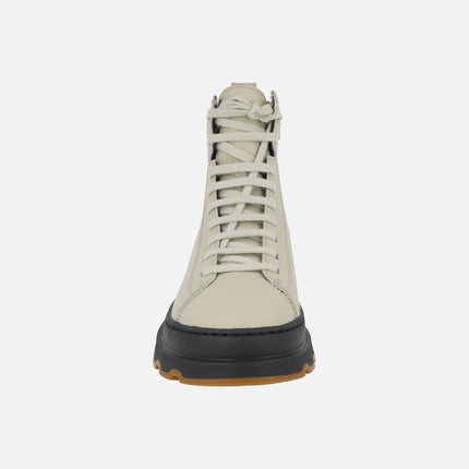 Botas de piel Brutus con cordones y cremallera