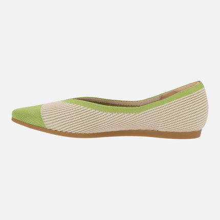 Bailarinas de horma afilada en tejido bicolor