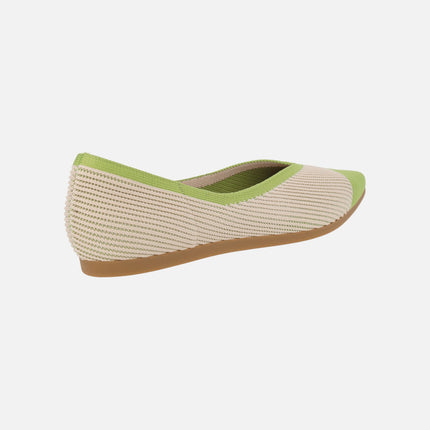 Bailarinas de horma afilada en tejido bicolor