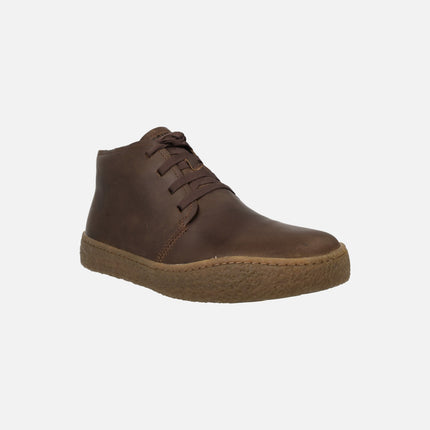 Brown leather boots with laces peu land