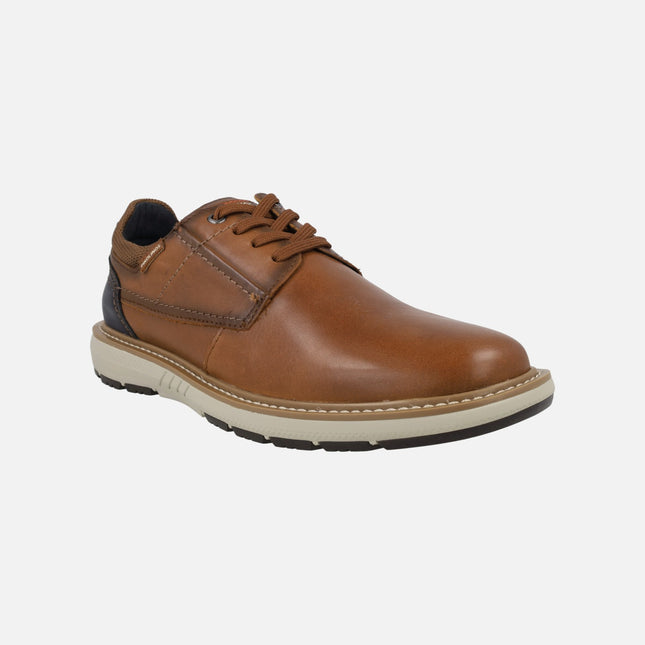 Zapatos marrones de piel con cordones y suela Extra light Bilbao