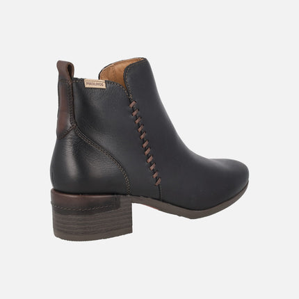 Botines de piel con tacón bajo Malaga