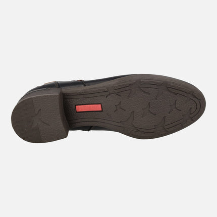 Botines de piel con tacón bajo Malaga