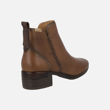 Botines de piel con tacón bajo Malaga