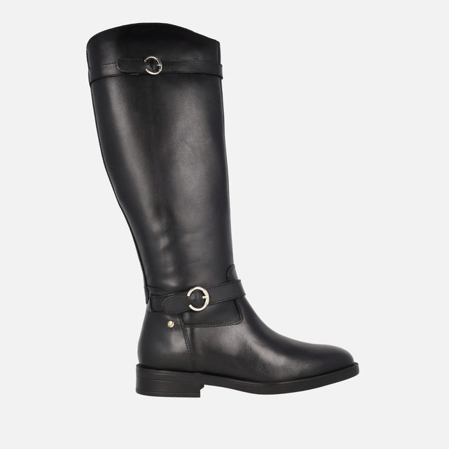 Botas altas de piel con detalle de hebillas Puertollano