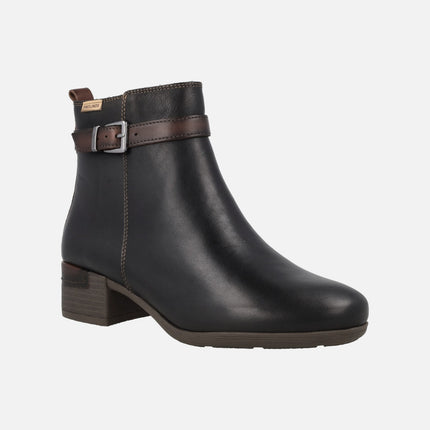 Botines de tacón con adorno de tira con hebilla Malaga