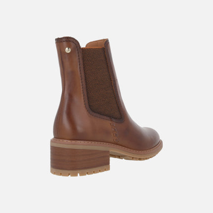 Botines de piel Medina con elástico y cremallera