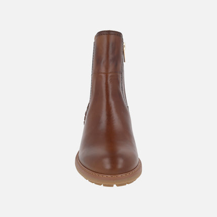 Botines de piel Medina con elástico y cremallera