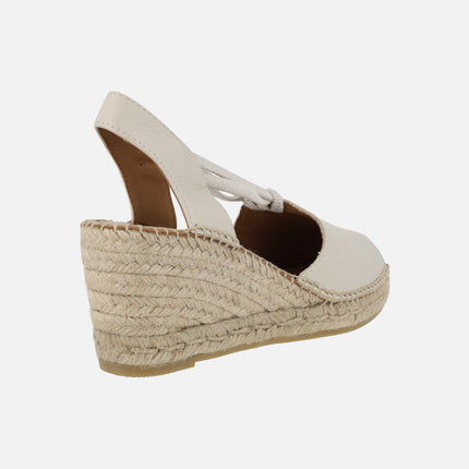 Open toe espadrilles with lateral elastics