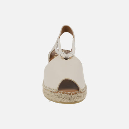 Open toe espadrilles with lateral elastics