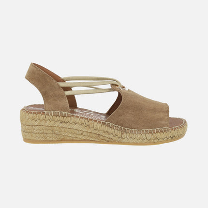 Low wedged espadrilles with open toe