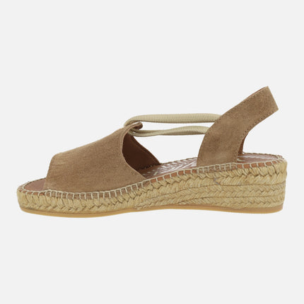 Low wedged espadrilles with open toe