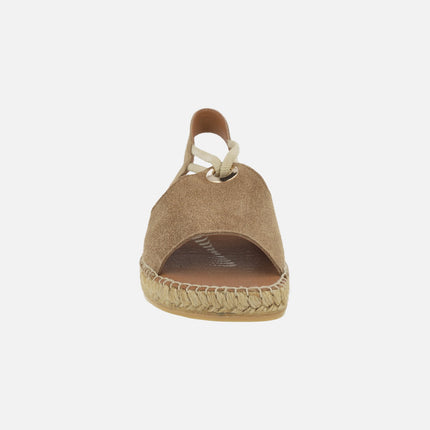 Low wedged espadrilles with open toe