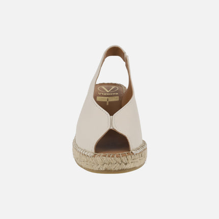 Leather espadrilles with open toe