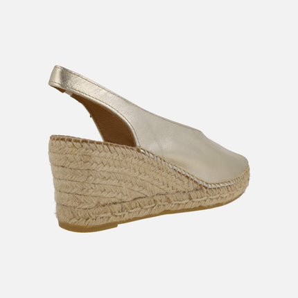 Leather espadrilles with open toe