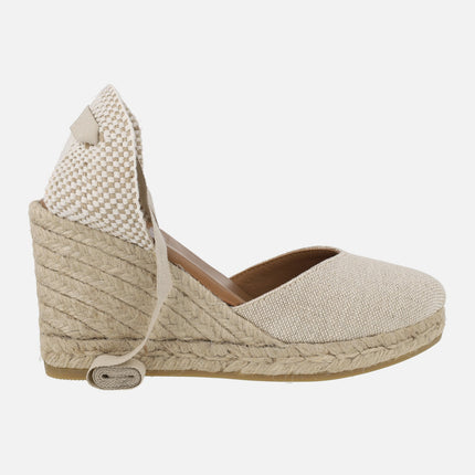 Linen espadrilles with laces for women Viguera