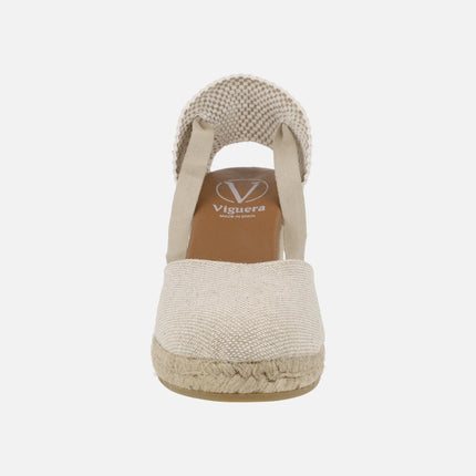 Linen espadrilles with laces for women Viguera