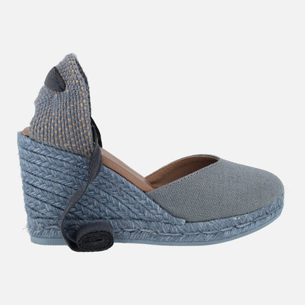 Linen espadrilles with laces for women Viguera