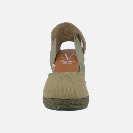 Peasant linen espadrilles with ribbons for women