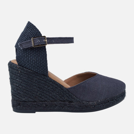 High wedge espadrilles with ankle bracelet