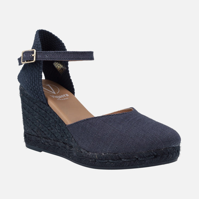 High wedge espadrilles with ankle bracelet