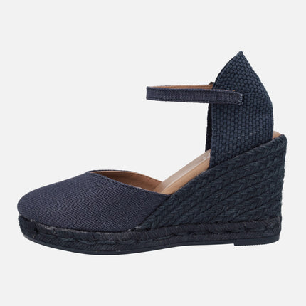 High wedge espadrilles with ankle bracelet