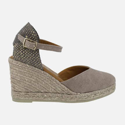 High wedge espadrilles with ankle bracelet