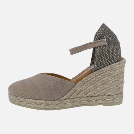 High wedge espadrilles with ankle bracelet