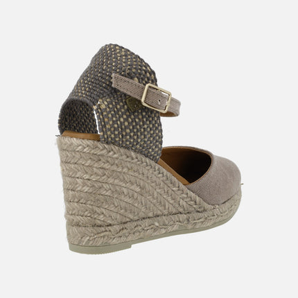 High wedge espadrilles with ankle bracelet